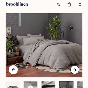 Brooklinen King/Cali King Charcoal Washed Linen Duvet